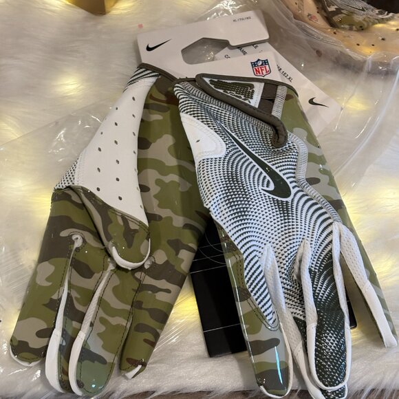 Nike Vapor Jet 8.0 Football Gloves White Camo NFL Issued RARE HQ1120-153 Sz XL - Picture 7 of 7